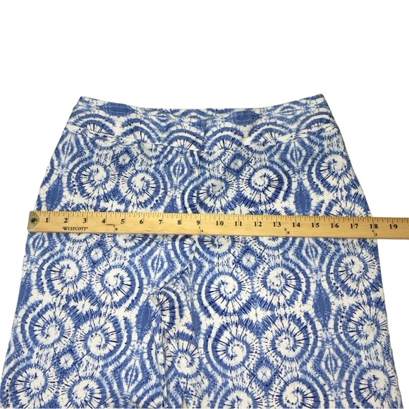 Ruby Rd Blue White Swirl Pattern Crop Cropped Pants - Women’s 6 - Picture 5 of 11